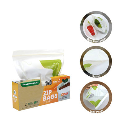 Venta al por mayor Sostenible Ecológico 100% Biodegradable extra Fortalecer transparente Compostable Bolsas de empaque con cremallera para el almacenamiento de alimentos