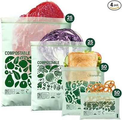 Compostable* Bolsas de almacenamiento de alimentos - Gallones, Cuartos, sándwich y snacks