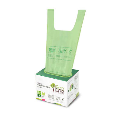 Buen precio Bolsas de basura de cocina biodegradables compostables personalizadas con mango de camiseta en línea