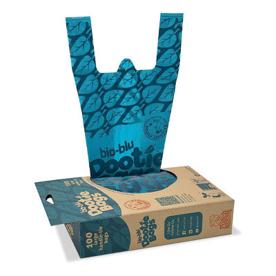 Buen precio Eco Amigable Mano de corbata Compostable Bolsas de caca para perros Dispensador Caja Bloqueada en línea