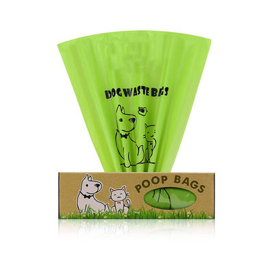 Buen precio Bolsas de caca para perros biodegradables de tapa plana con manijas caja de dispensador empacada enrollada en línea