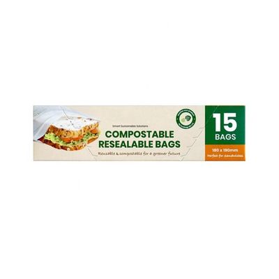 Buen precio Inicio Compostable vuelve a sellarse 100% biodegradable Sostenible Almidón de maíz Sándwich Frutas secas Bolsas de cierre para envases de alimentos en línea