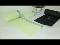 Bolsas de basura de cuerda de tira verdes biodegradables no tóxicas con logotipo personalizado